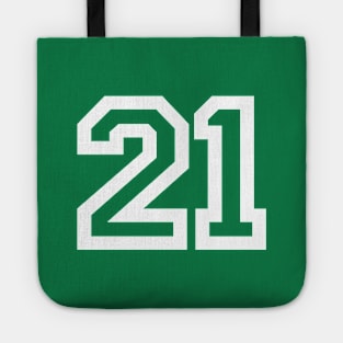 Sports Shirt #21 (white letters) Tote