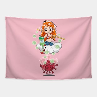 Nami melts Corona with Alcohol Tapestry