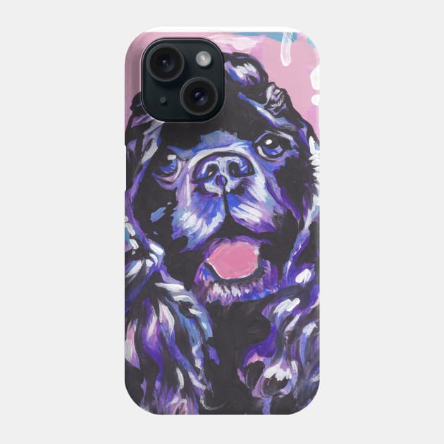 American Cocker Spaniel Dog Bright colorful pop dog art Phone Case by bentnotbroken11