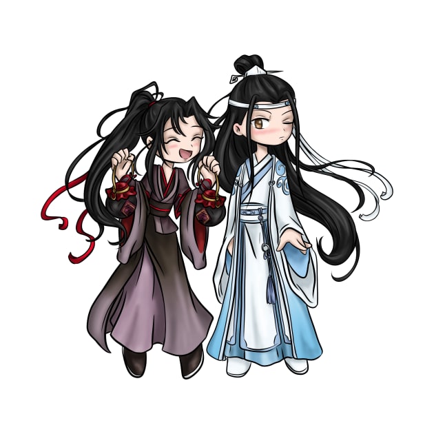 Chibi Fan Art - Grandmaster of Demonic Cultivation - Wei Waixun and Lan Wangji by smileycat55555