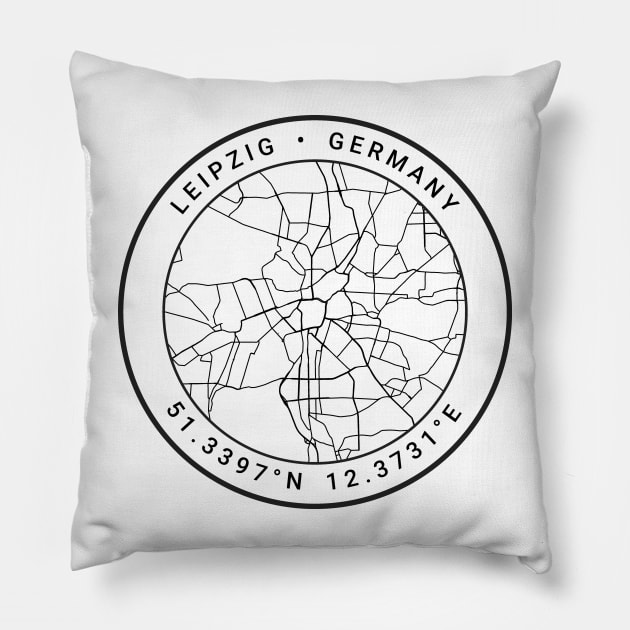 Leipzig Map Pillow by Ryan-Cox