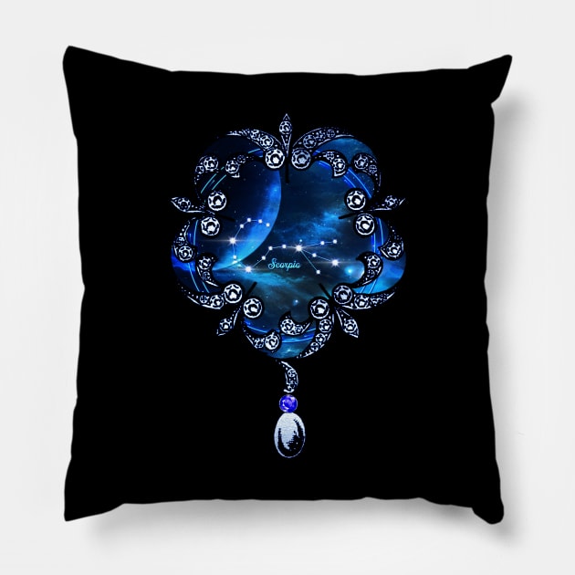 Zodiac constellation scorpio Pillow by Nicky2342