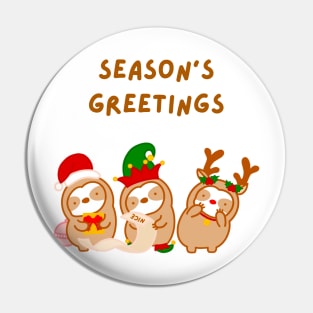 Christmas Season’s Greetings Sloths Pin