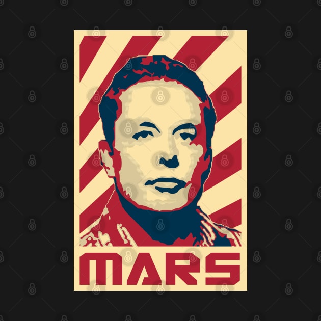 Elon Musk Mars Retro Propaganda by Nerd_art