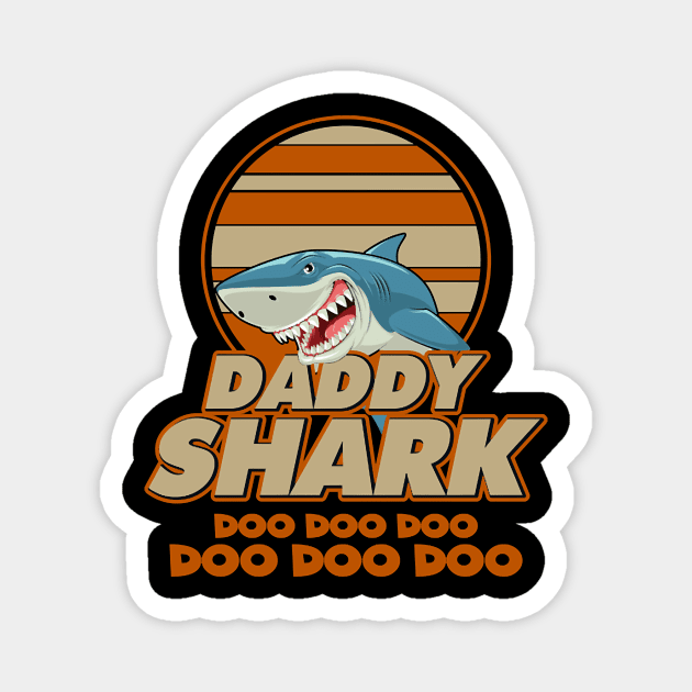 Funny Vintage Daddy Shark Doo Doo Doo Magnet by western.dudeooles