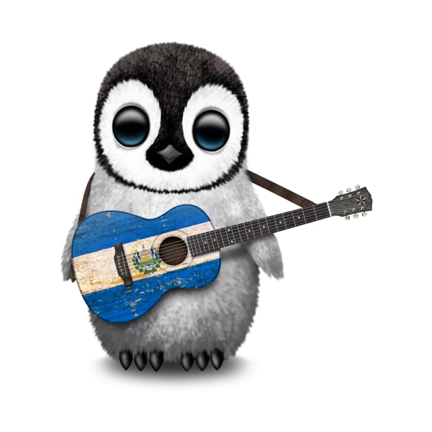 Baby Penguin Playing El Salvador Flag Guitar by jeffbartels