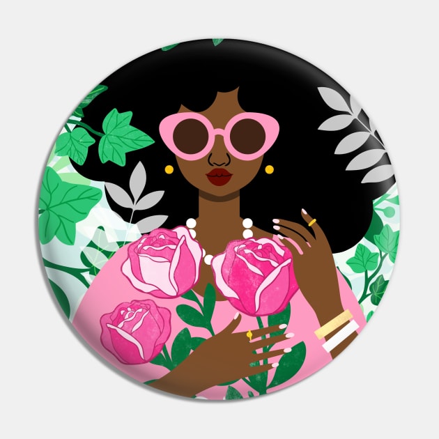 Roses and Ivy Pin by tabithabianca