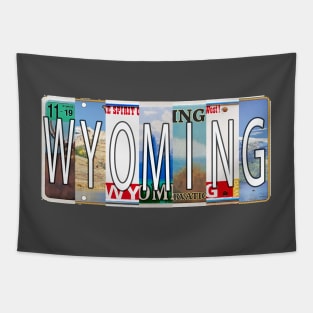 Wyoming License Plates Tapestry