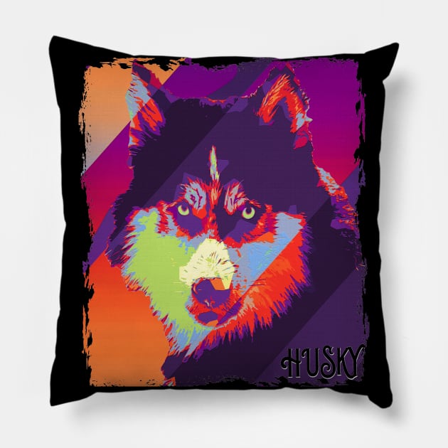Husky Pillow by SpottydoggCreatives