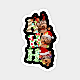 Ho Ho Ho Yorkshire Terrier Christmas Magnet