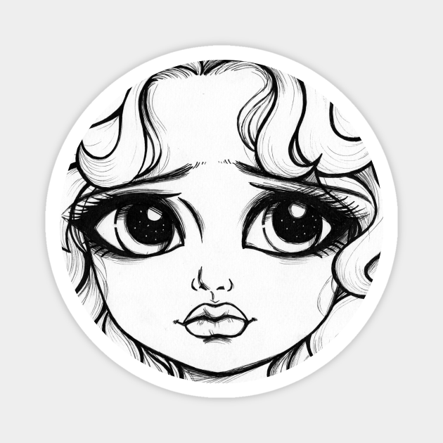 Curly Hair Girl - Cute Girls - Magnet | TeePublic Curly Hair Girl - Cute Girls - Magnet | TeePublic