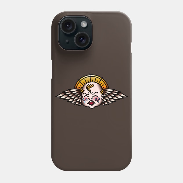 OldSalt American Traditional Crying Cherub Phone Case by OldSalt