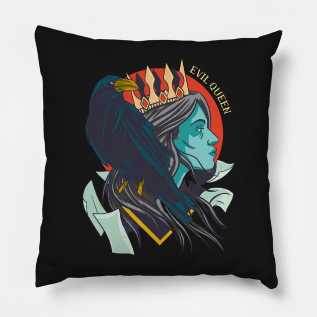 Evil Queen With Raven Pillow by mehdime