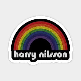 Harry Nilsson Vintage Retro Rainbow Magnet