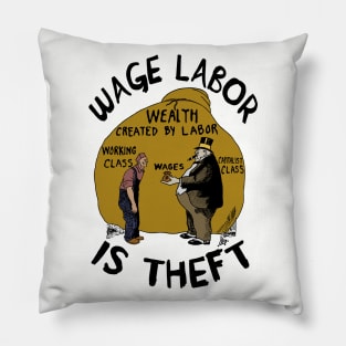 Wage Labor Is Theft - Anti Capitalist, Leftist, Socialist, Class War Pillow