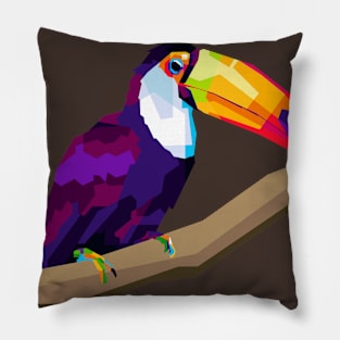 colorful tukan birds in pop art design Pillow