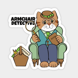 Armchair Detective Man Cat Magnet