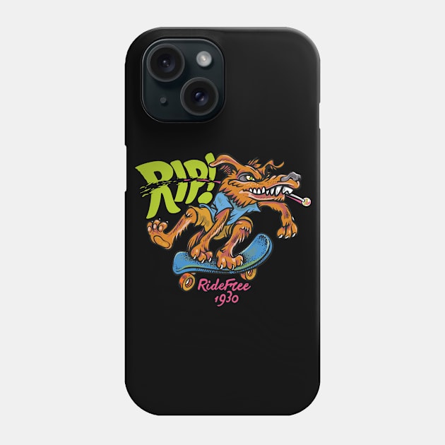 RIP! RIDEFREE 1930 WOO-O-LFIRIDER Phone Case by Valera Kibiks