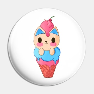 Ice Cream Kitten Pin