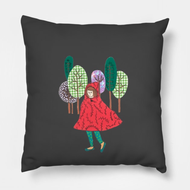 Little Red Riding Hood Pillow by DoodlesAndStuff