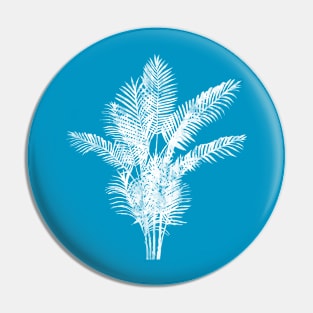 Tropical White Palm Leaves Pin