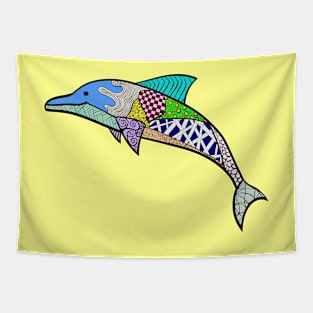 Cute Dolphin Design with Ornaments Tapestry