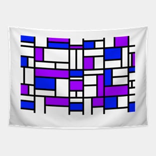 Abstract mosaic pattern grid with random colours blue and purple - illustration Tapestry
