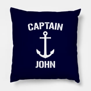 Nautical Captain John Personalized Boat Anchor Pillow