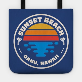 Retro Sunset Beach Oahu Hawaii Vintage Beach Surf Emblem Tote