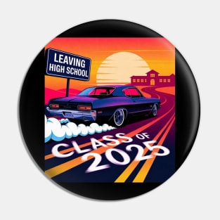 Class of 2025 Senior Graduation Shirt - High School Leaving 2025 Vintage Design Pin