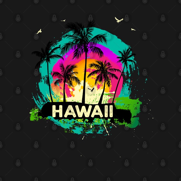 Hawaii Souvenir Retro Sunset by tropicalteesshop