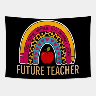 Future Teacher Colorful Rainbow Tapestry
