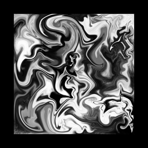 Fluid Black and White Marbleized Ink by Art by Deborah Camp