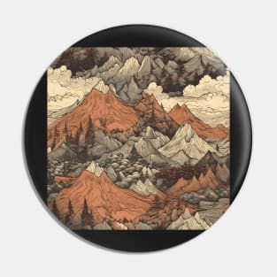 Mountains Painting Japan Pin