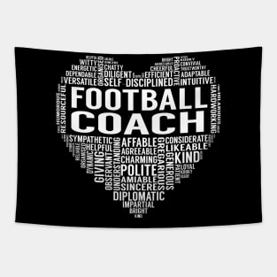 Football Coach Heart Tapestry