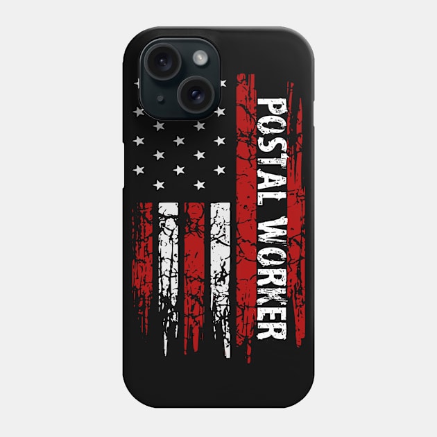 Postal Worker USA Flag Mailman Postman Phone Case by ChrisselDesigns