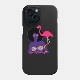 Afro-GLAM-ingo! Glamorous Woman in Bikini | Cherie's Art(c)2022 Phone Case