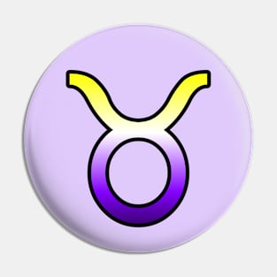 Taurus Nonbinary Pride Symbol Pin