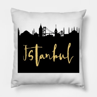 ISTANBUL TURKEY DESIGNER SILHOUETTE SKYLINE ART Pillow