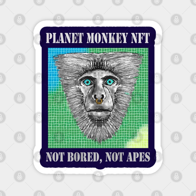 Planet Monkey Cute Animals Not Bored Apes Magnet by PlanetMonkey