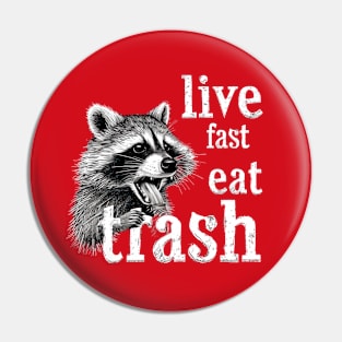 Live Fast Eat Trash Pin