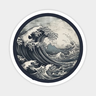 waves japanese print Magnet