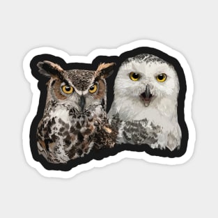 Snowy Owl and American Owl Magnet