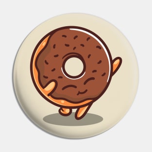 Happy Kawaii Donut Dancing Cute Funny Kawaii Food Brown Pin