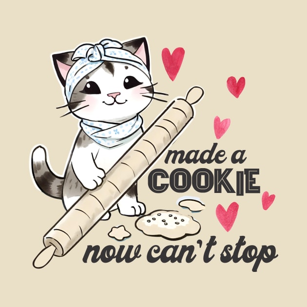 Cute baking cat kitten cookie bakery pastry chef culinary by BigMRanch