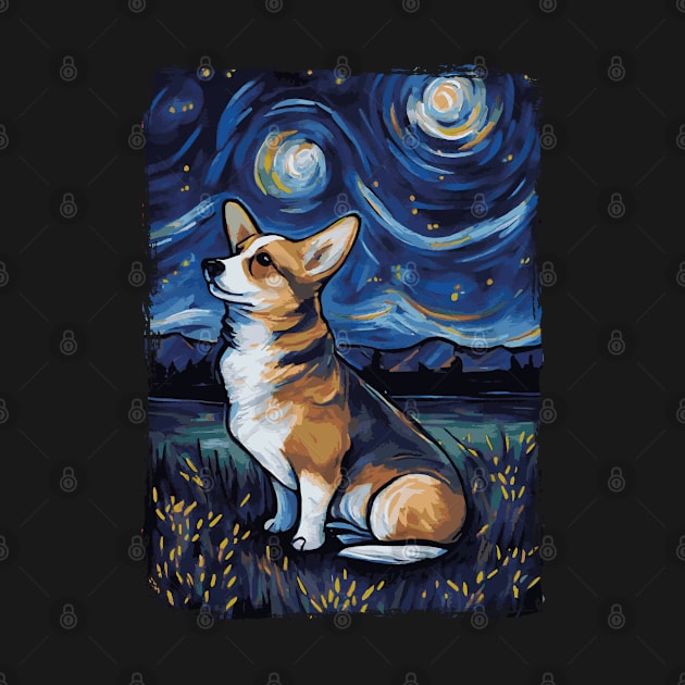 Corgi Starry Night by favoriteshirt