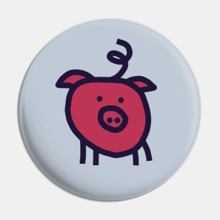 Viva Magenta Color of the Year 2023 Cute Pig Pin