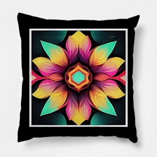 neon flower Pillow