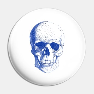 Blue human skull Pin