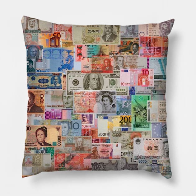 Color of Money Pillow by fernandaffp